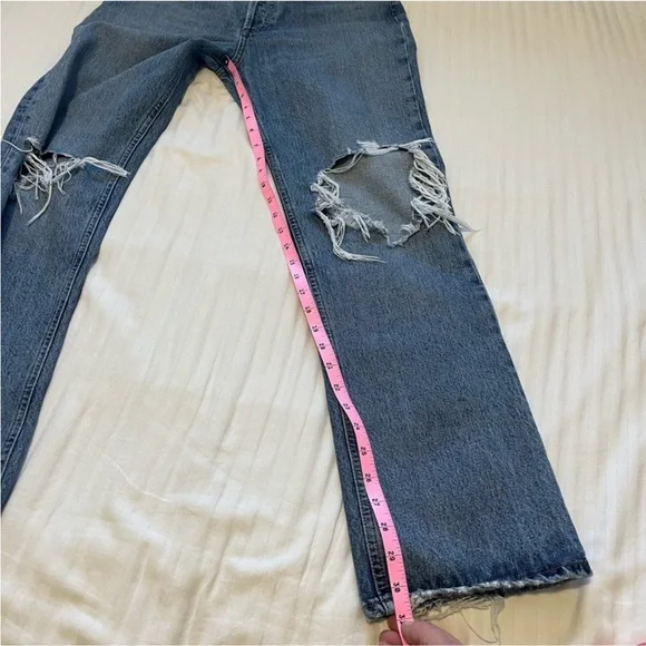 Agolde Lana Distressed Straight-Leg Jeans Backdrop Blue size 28 - Picture 16 of 16